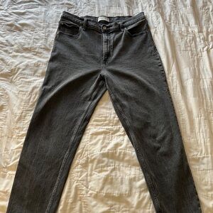 Abercrombie & Fitch Women's Black Straight Leg Mom Jeans